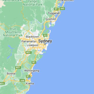 Map showing location of Coogee (-33.920500, 151.255220)