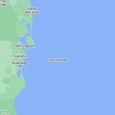 Map showing location of Corn Island (12.169430, -83.041760)
