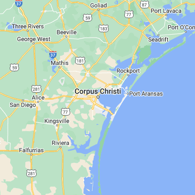 Map showing location of Corpus Christi (27.800580, -97.396380)