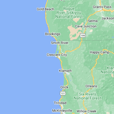 Map showing location of Crescent City (41.755950, -124.201750)