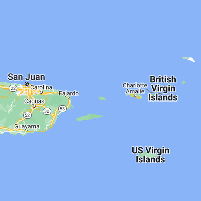 Map showing location of Culebra (18.303010, -65.300990)