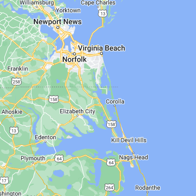 Map showing location of Currituck (36.449880, -76.015480)