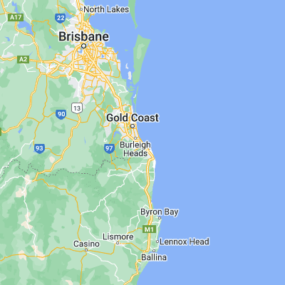 Map showing location of Currumbin (-28.136490, 153.481580)