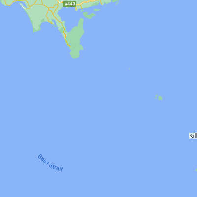 Map showing location of Curtis Island (-39.471720, 146.646410)