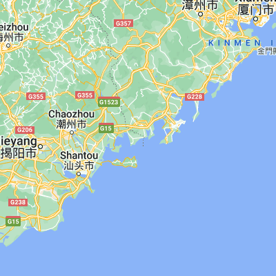 Map showing location of Dacheng (23.611640, 117.161660)