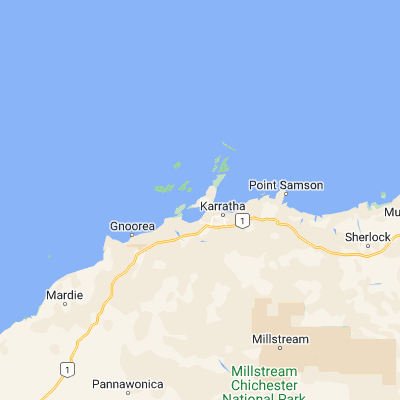 Map showing location of Dampier (-20.662750, 116.712560)