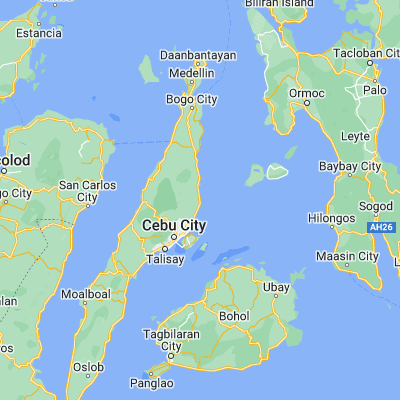 Map showing location of Danao (10.520830, 124.027220)