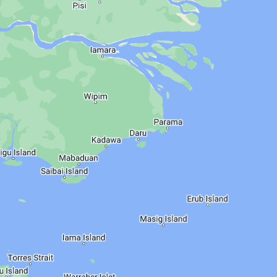 Map showing location of Daru (-9.076280, 143.209190)