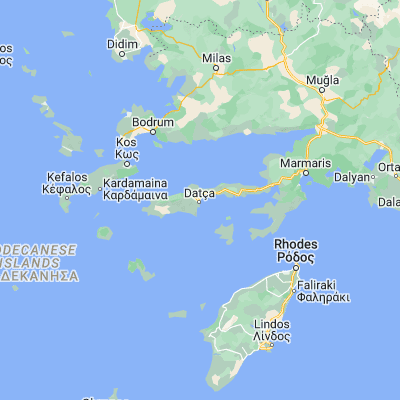 Map showing location of Datça (36.737780, 27.684170)