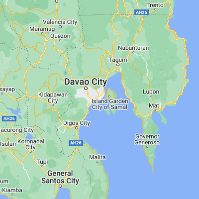 Map showing location of Davao (7.073060, 125.612780)