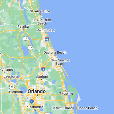 Map showing location of Daytona Beach Shores (29.176090, -80.982830)