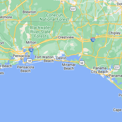 Map showing location of Destin (30.393530, -86.495780)