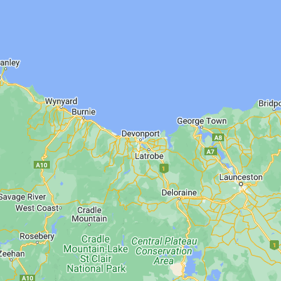 Map showing location of Devonport (-41.176950, 146.351520)