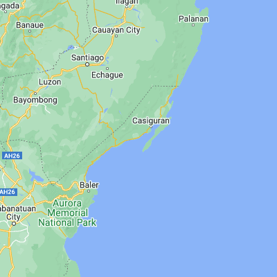 Map showing location of Dinalongan (16.140400, 121.957300)
