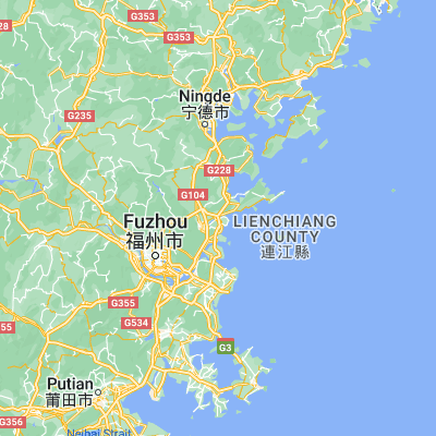 Map showing location of Dongdai (26.241940, 119.616940)
