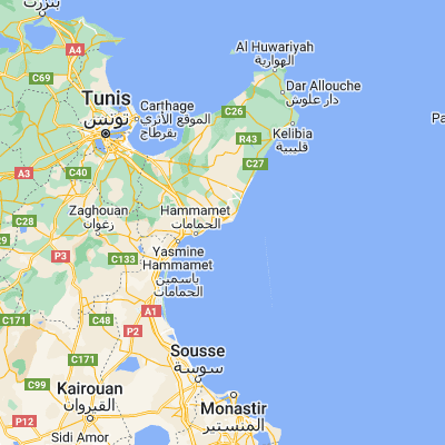 Map showing location of Douane (36.447660, 10.755700)