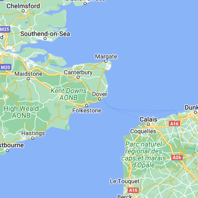 Map showing location of Dover (51.125980, 1.312570)