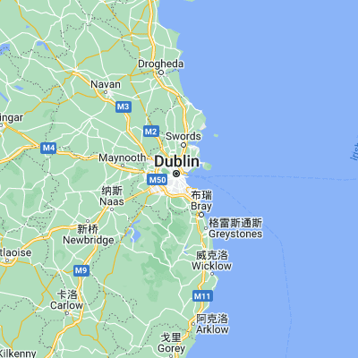 Map showing location of Dublin (53.333060, -6.248890)