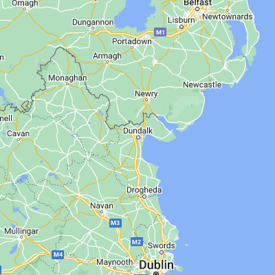 Map showing location of Dundalk (54.000000, -6.416670)