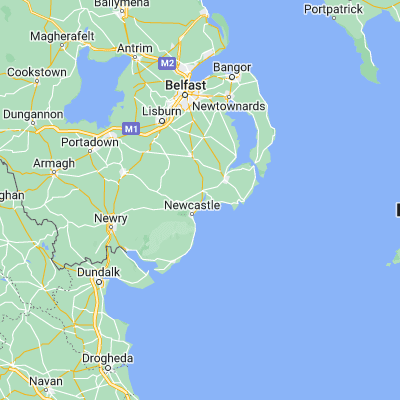 Map showing location of Dundrum (54.257500, -5.844550)