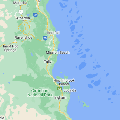 Map showing location of Dunk Island (-17.945400, 146.157760)