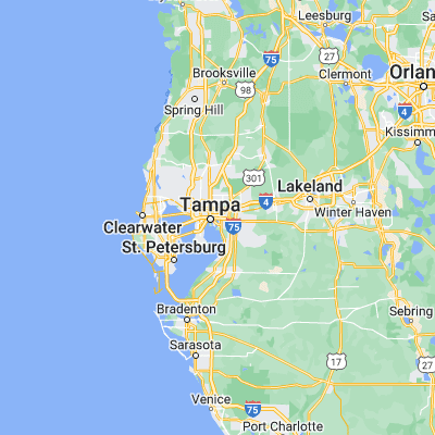 Map showing location of East Bay (Tampa) (27.961900, -82.420300)