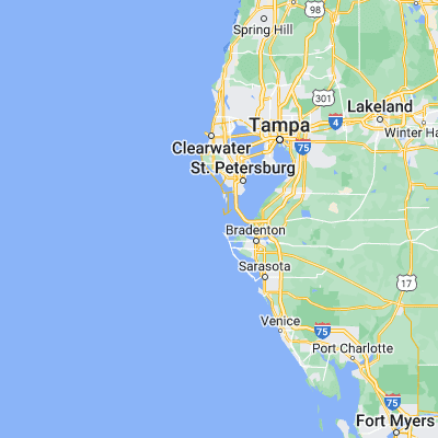 Map showing location of Egmont Key (27.592890, -82.761830)