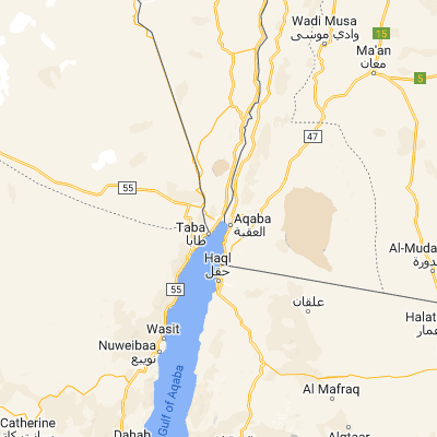 Map showing location of Eilat (29.558050, 34.948210)