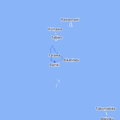Map showing location of Eita Village (1.361540, 173.081130)