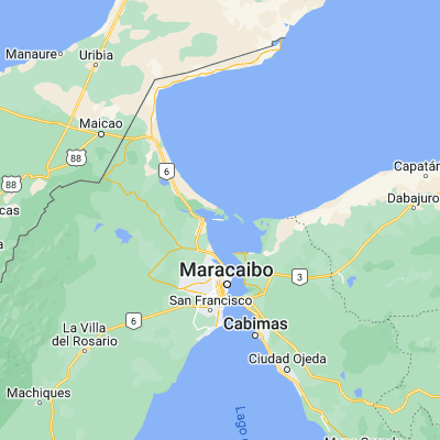 Map showing location of El Toro (10.954230, -71.648430)