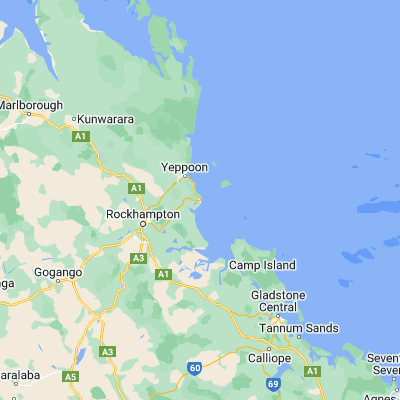 Map showing location of Emu Park (-23.256800, 150.826790)