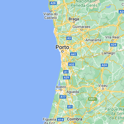Map showing location of Espinho (41.007630, -8.641250)