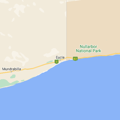 Map showing location of Eucla (-31.676940, 128.888340)