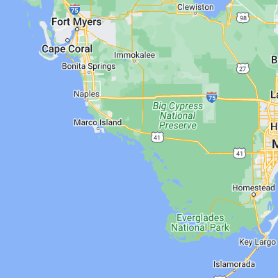 Map showing location of Everglades City (25.860100, -81.380360)