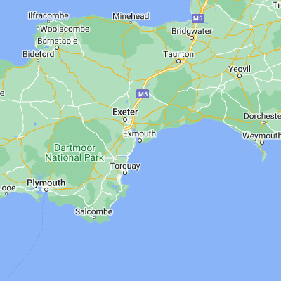Map showing location of Exmouth (50.617230, -3.402330)