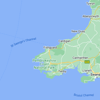 Map showing location of Fishguard (51.993760, -4.976310)
