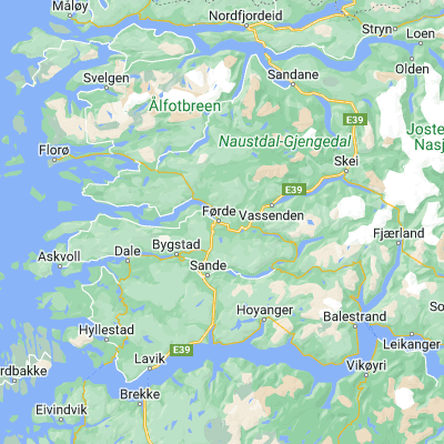 Map showing location of Førde (61.452170, 5.857170)