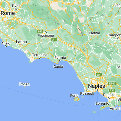 Map showing location of Formia (41.256260, 13.605880)