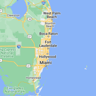 Map showing location of Fort Lauderdale (26.122310, -80.143380)