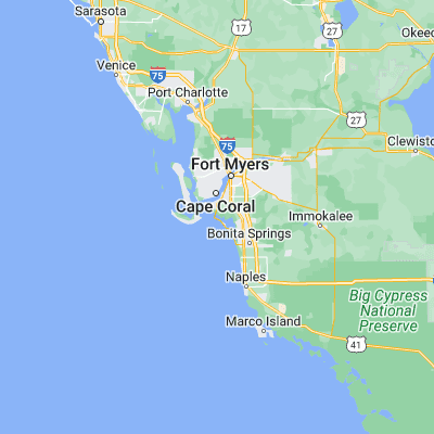 Map showing location of Fort Myers Beach (26.452020, -81.948140)