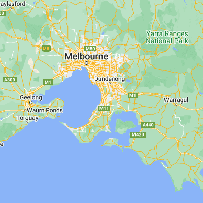 Map showing location of Frankston (-38.144580, 145.122910)