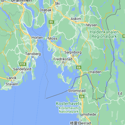 Map showing location of Fredrikstad (59.218100, 10.929800)