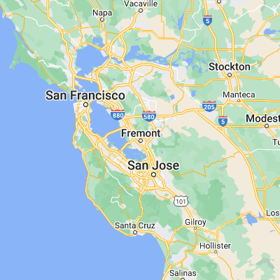 Map showing location of Fremont (37.548270, -121.988570)