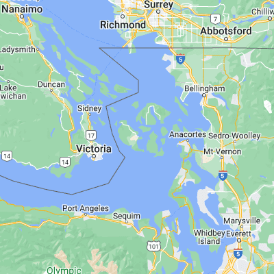 Map showing location of Friday Harbor (48.534270, -123.017120)