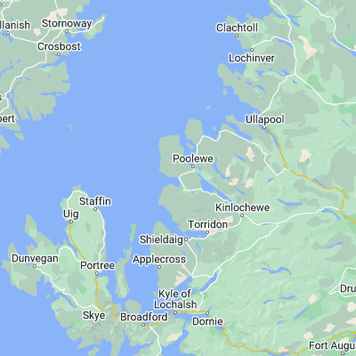 Map showing location of Gairloch (57.728310, -5.693840)