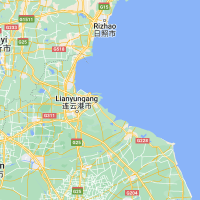 Map showing location of Gaogongdao (34.695830, 119.475000)