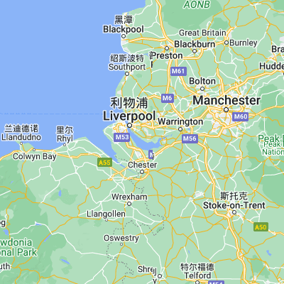 Map showing location of Garston (53.333330, -2.900000)