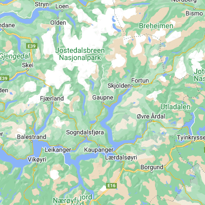 Map showing location of Gaupne (61.408310, 7.285590)