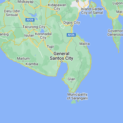 Map showing location of General Santos (6.112780, 125.171670)