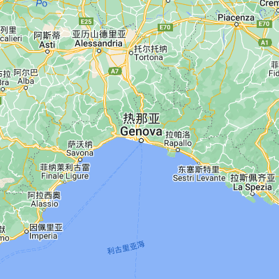 Map showing location of Genoa (44.406320, 8.933860)
